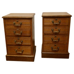 A Pair of Arts and Crafts 4 Drawer Chest of Drawers, Night Tables   