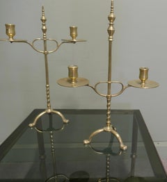 A Pair of Arts and Crafts Adjustable Brass Students Lights