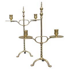 A Pair of Arts and Crafts Adjustable Brass Students Lights
