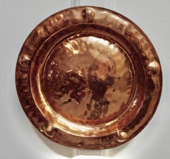 Pair of Arts & Crafts Beaten Copper Wall Plates by Lombard