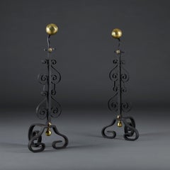 A Pair of Arts and Crafts Fire Dogs After Thomas Jeckyll