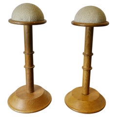 A Pair of Arts and Crafts Golden Oak Hat Stands Shop Display