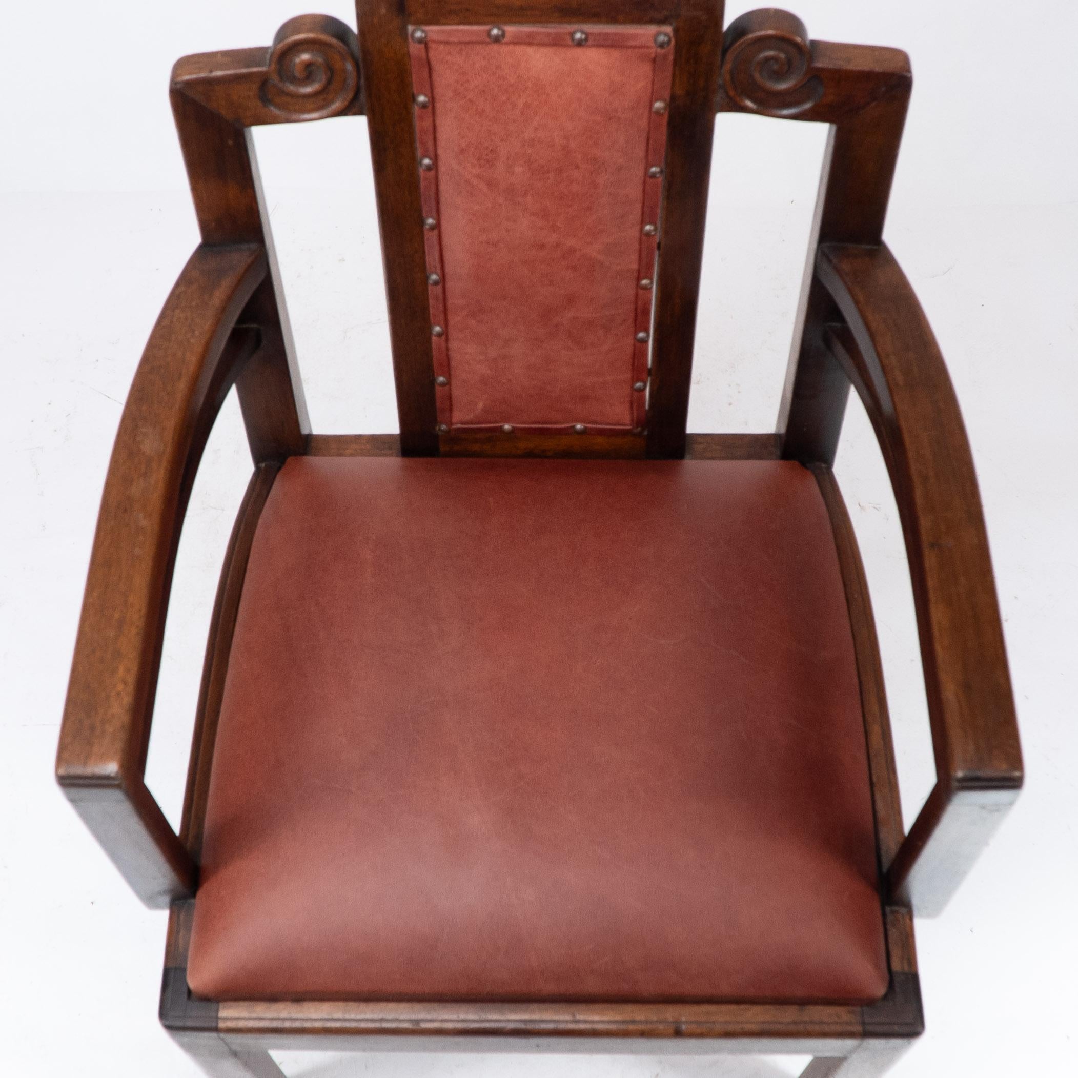 Sir Frank Brangwyn attr. Paar Arts and Crafts-Mahagoni-Sessel im chinesischen Stil im Angebot 7
