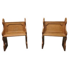 A Pair of Arts and Crafts Pugin Style Hall or Library Chairs
