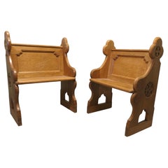 A Pair of Arts and Crafts Pugin Style Hall or Library Chairs