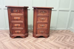 A Pair of Arts and Crafts Style 4 Drawer Chest of Drawers, Night Tables