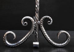 Pair of Arts & Crafts Steel Andirons