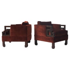 Pair of Asian Modern Lounge Chairs Attributed to James Mont