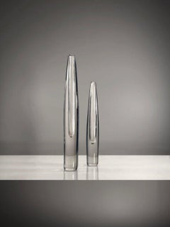 2 MID-CENTURY-MODERN MODERNIST Glass VASES by ASTA STROMBERG Sweden 1970