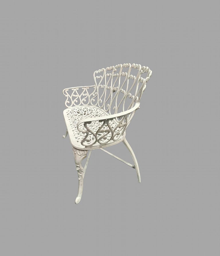 Pair of Attractive Metal Garden Seats For Sale at 1stDibs