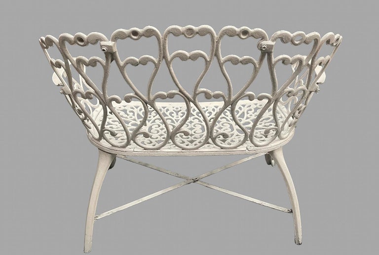 Pair of Attractive Metal Garden Seats For Sale at 1stDibs