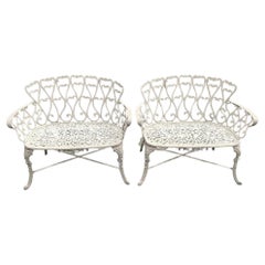 Pair of Attractive Metal Garden Seats