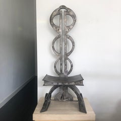 Pair of Augosto Dionisi Fabbro Steel Industrial Hall Chairs