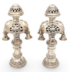 A Pair of Austrian Silver Torah Finials, Vienna, 1862