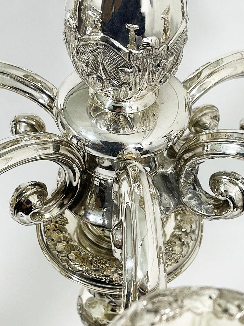 Paire de candélabres en argent de l'Empire austro-hongrois, 19ème siècle en vente 6