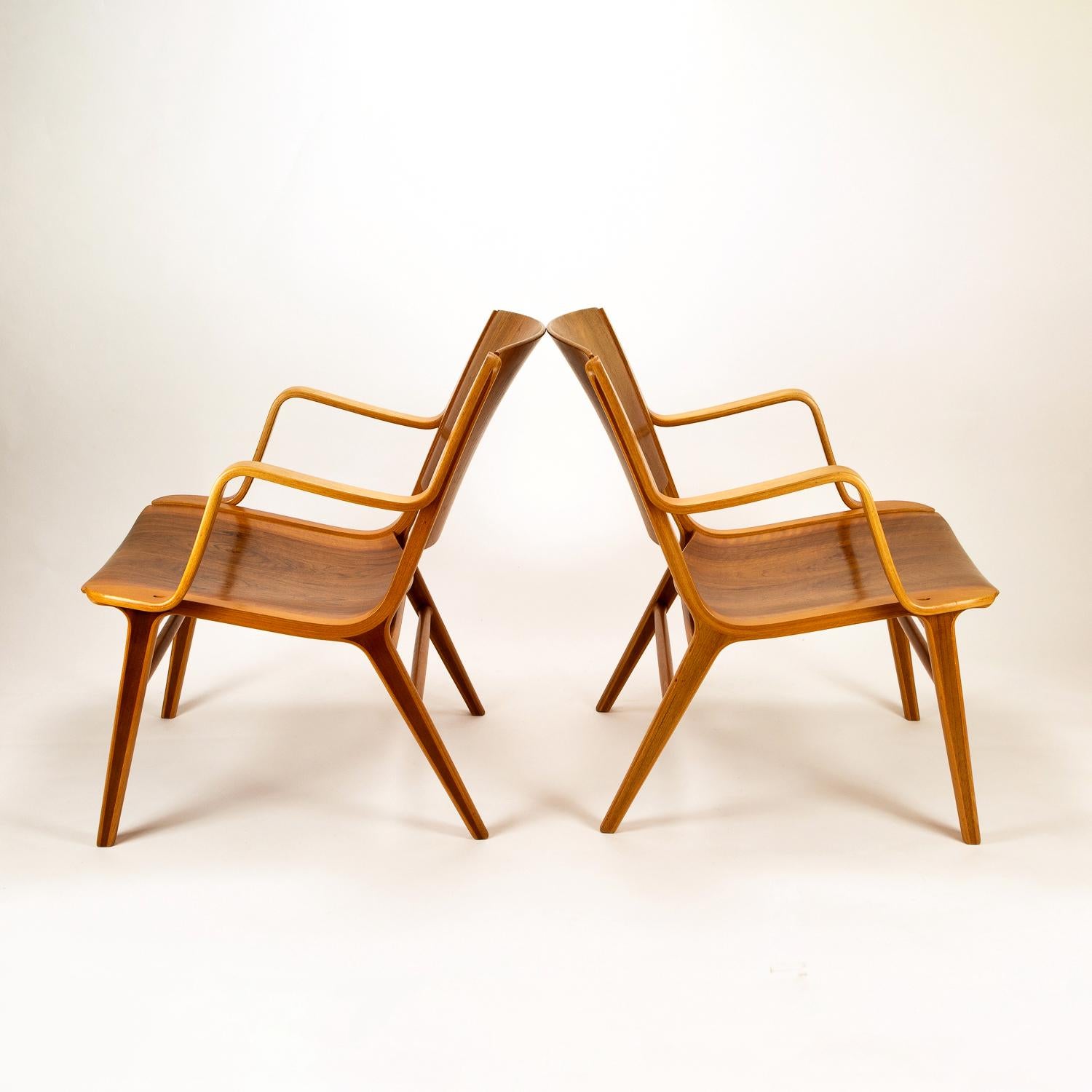 Pair of Ax Armchairs by Hvidt & Mølgaard-Nielsen, Denmark, 1950s In Good Condition In Berkhamsted, GB