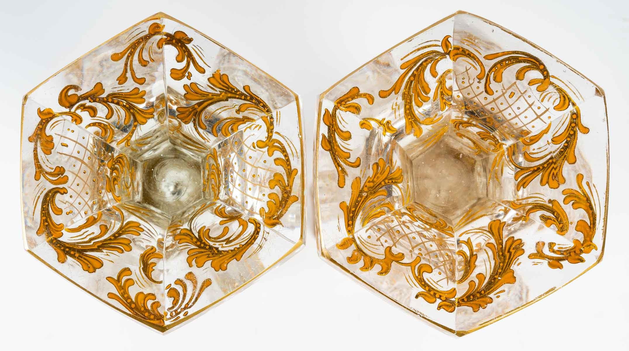 Napoleon III Pair of Baccarat Chased Crystal Vases