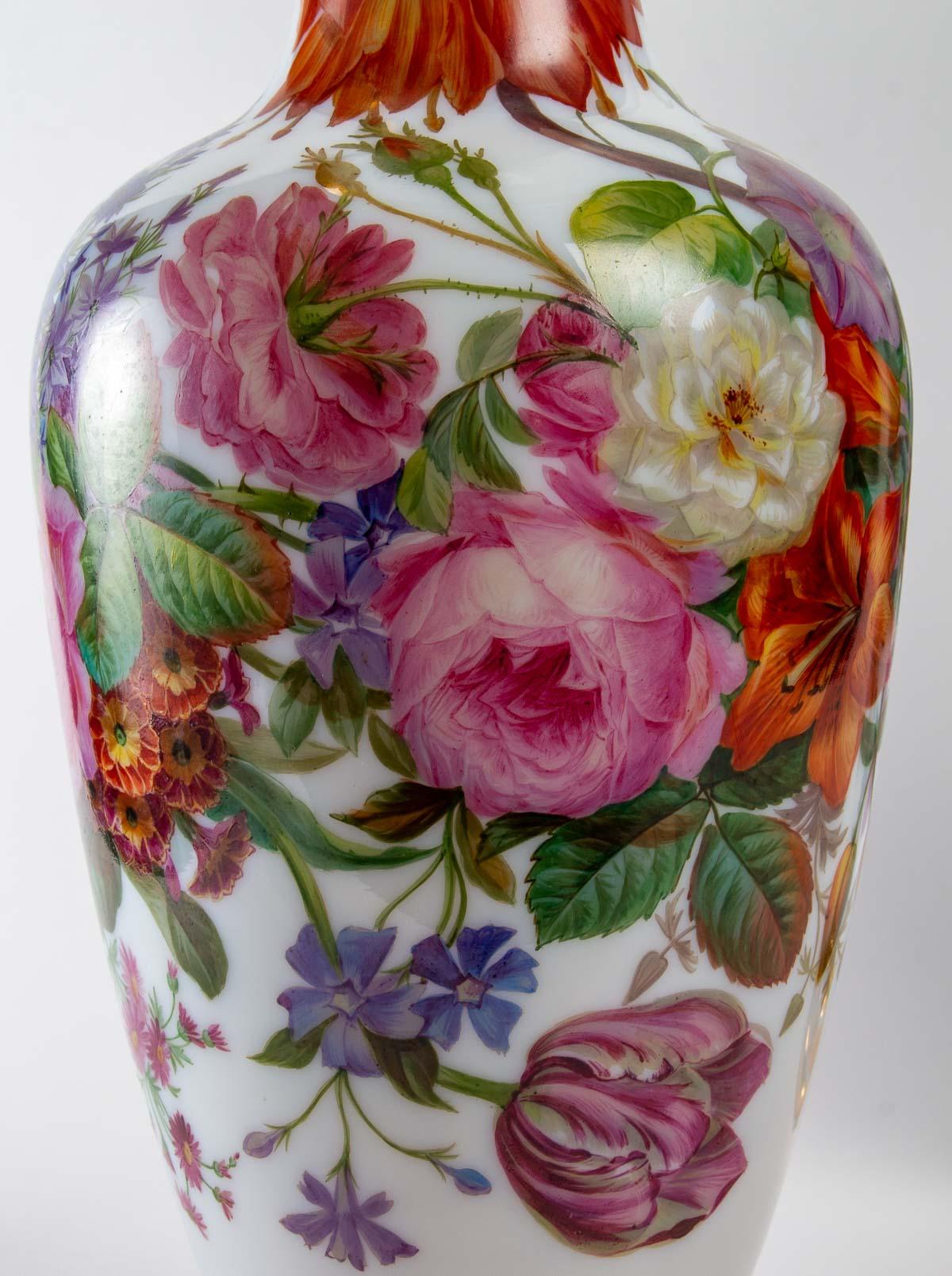 Napoleon III Pair of Baccarat Opaline Vases