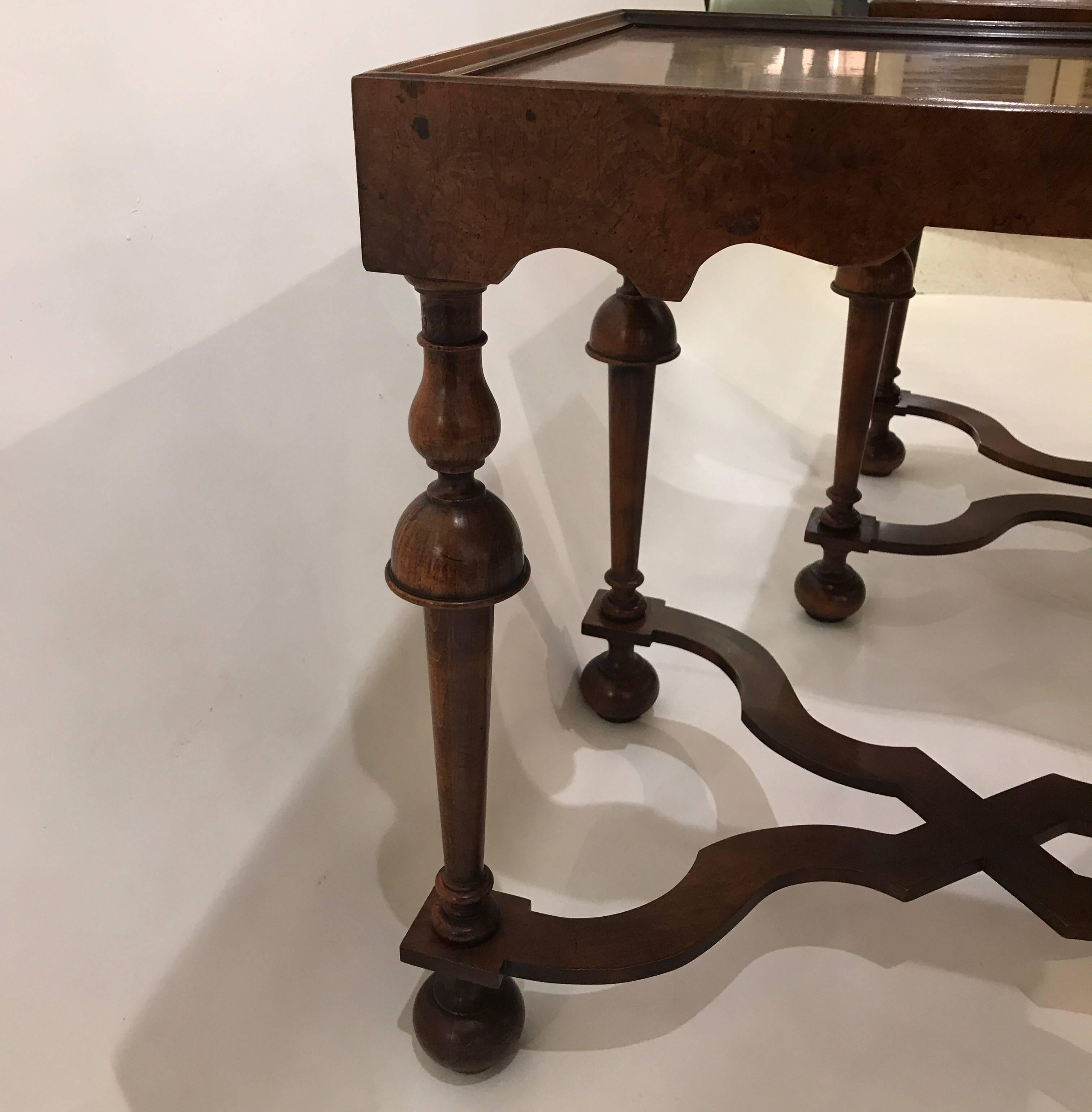 20th Century Pair of Baker Furniture Jacobean Style Walnut Tables