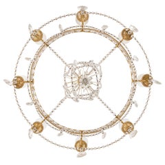 Pair of Baltic 19th Century Neoclassical St. Ormolu and Crystal Chandeliers