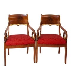 Pair of Baltic Mahogany Armchairs, circa 1900