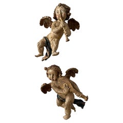 A pair of Baroque angel figures