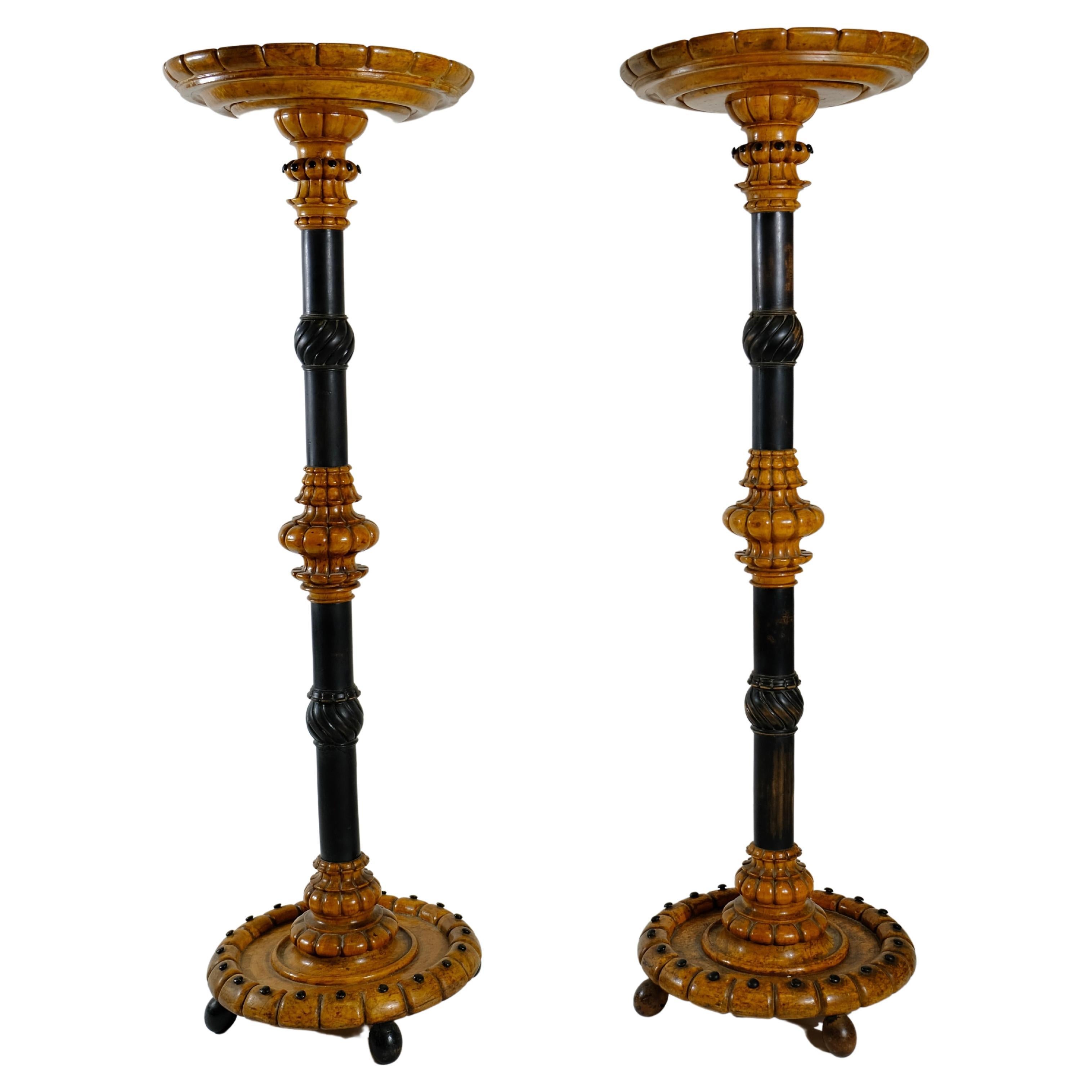 Pair of Antique Terracotta Decorative Pedestals at 1stDibs