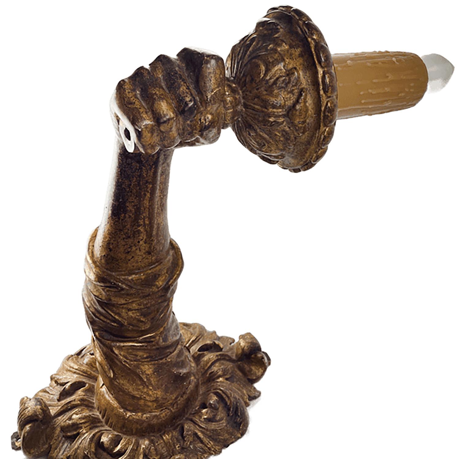 Pair of Baroque Wood Gilt 17th Century Italian Hand Carved Arm Sconces For Sale 4