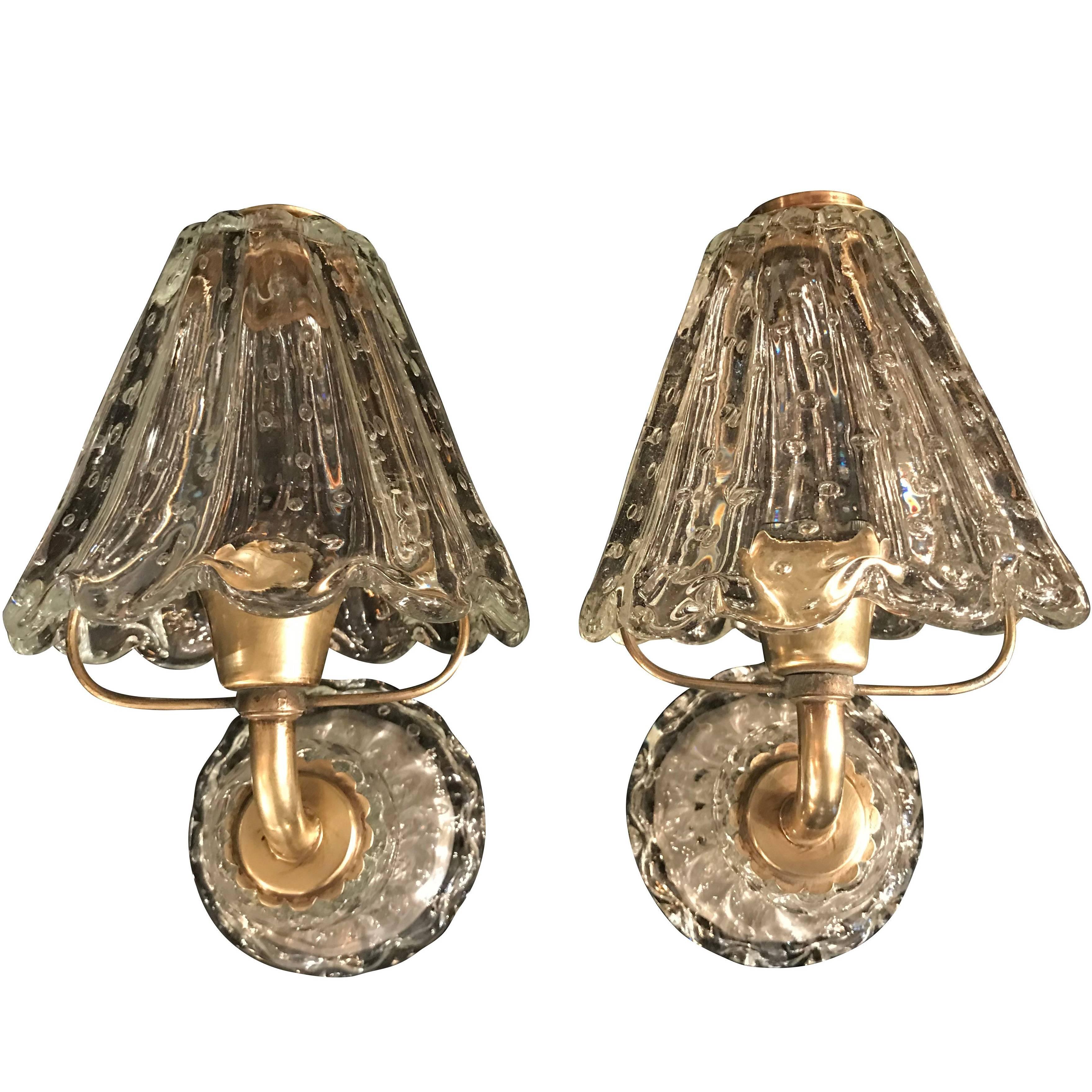 Pair of Barovier and Tosa Wall Sconces