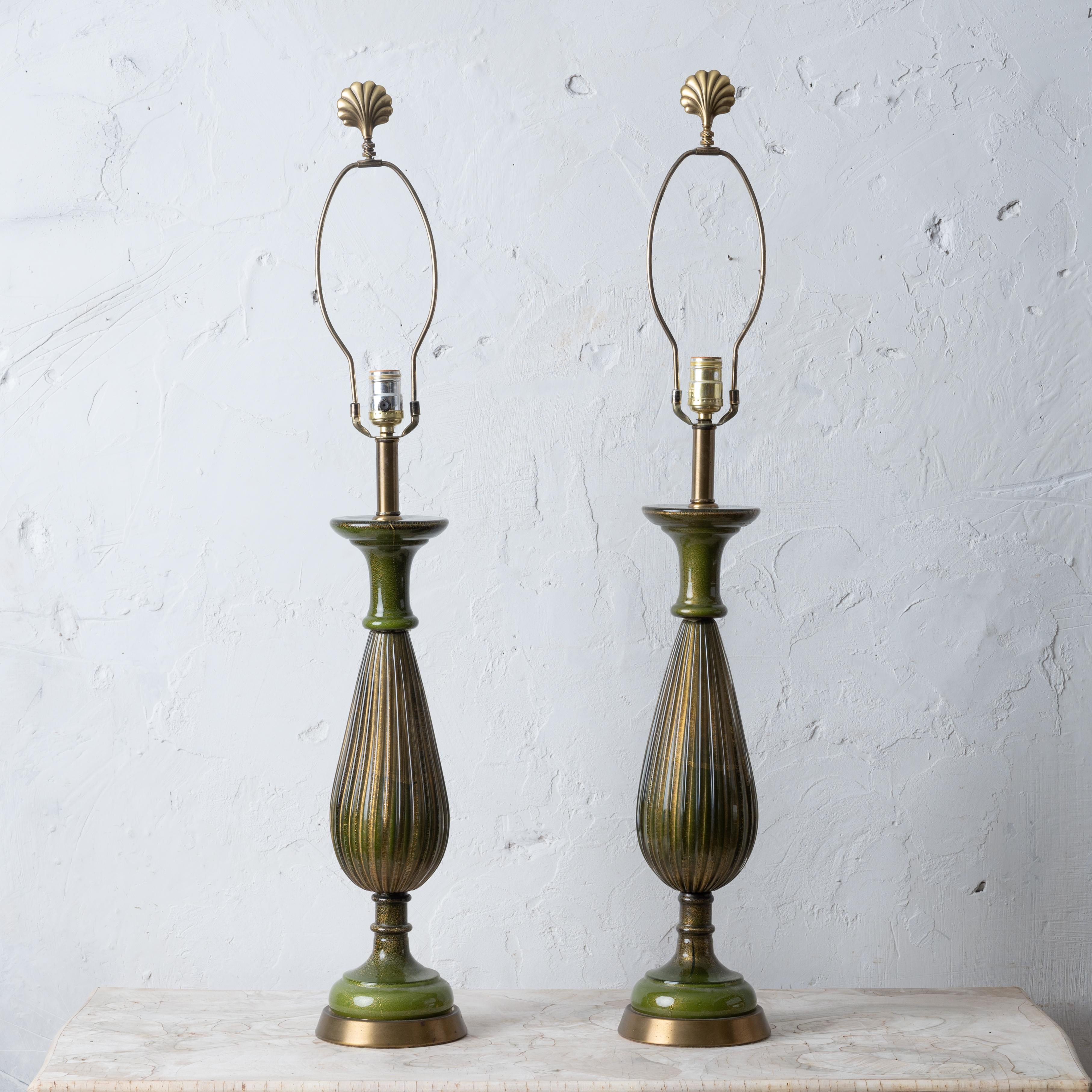 Paire de lampes en verre de Murano de Barovier&Toso en vente 3