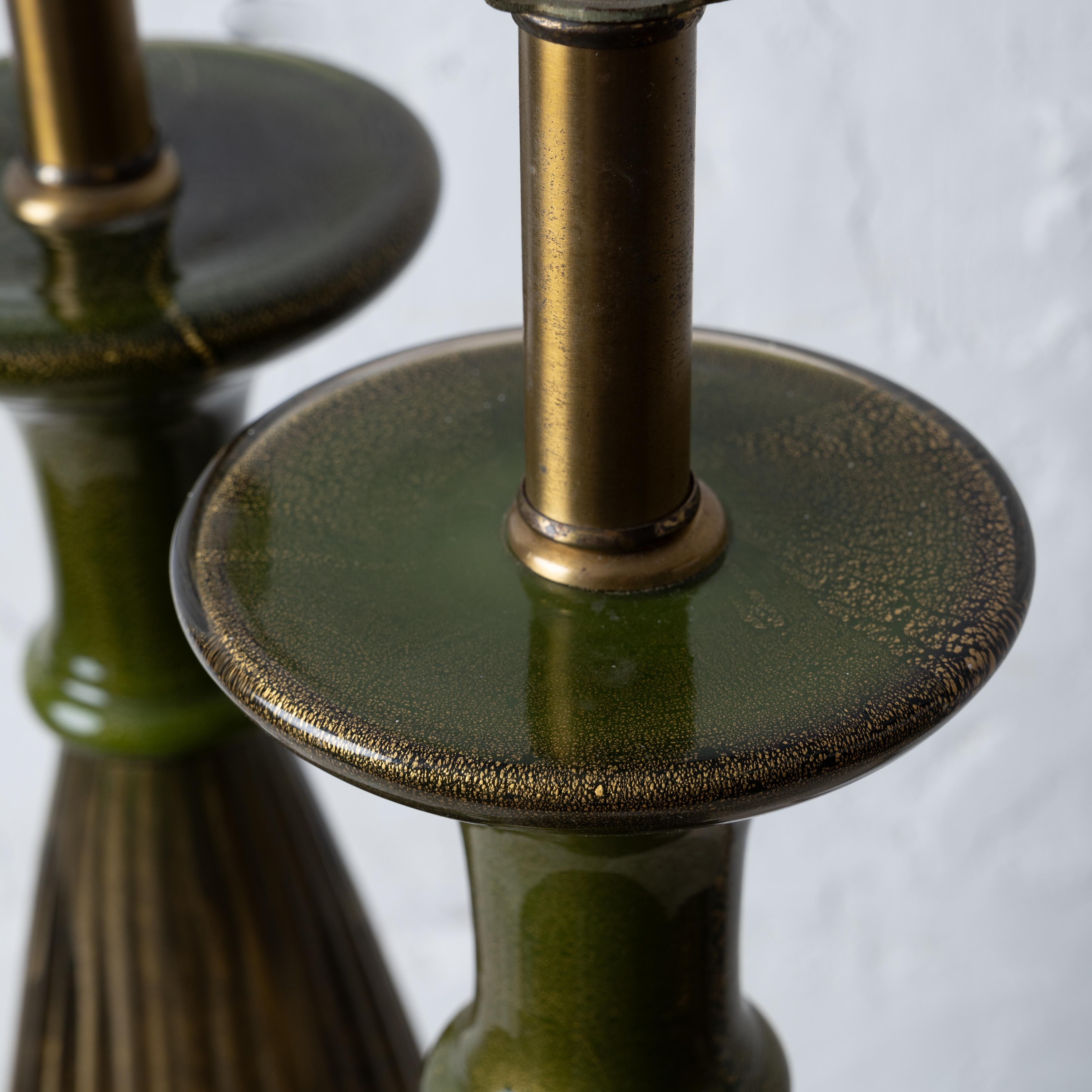 20ième siècle Paire de lampes en verre de Murano de Barovier&Toso en vente