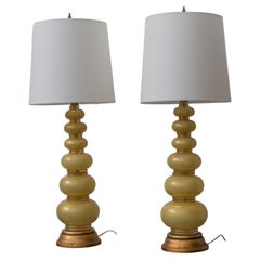Retro Pair of Barovier & Toso Murano Lamps 