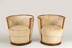 A Pair of Barrel-Back Art Deco Lounge Chairs