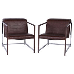 Pair of Bavuso Giuseppe Style Lounge Chairs by Alivar, Contemporary