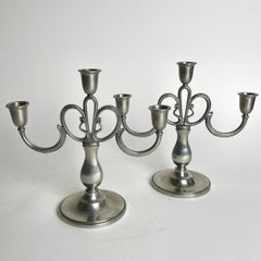 A pair of beautiful Candelabras i pewter from GAB. Swedish Grace from 1935