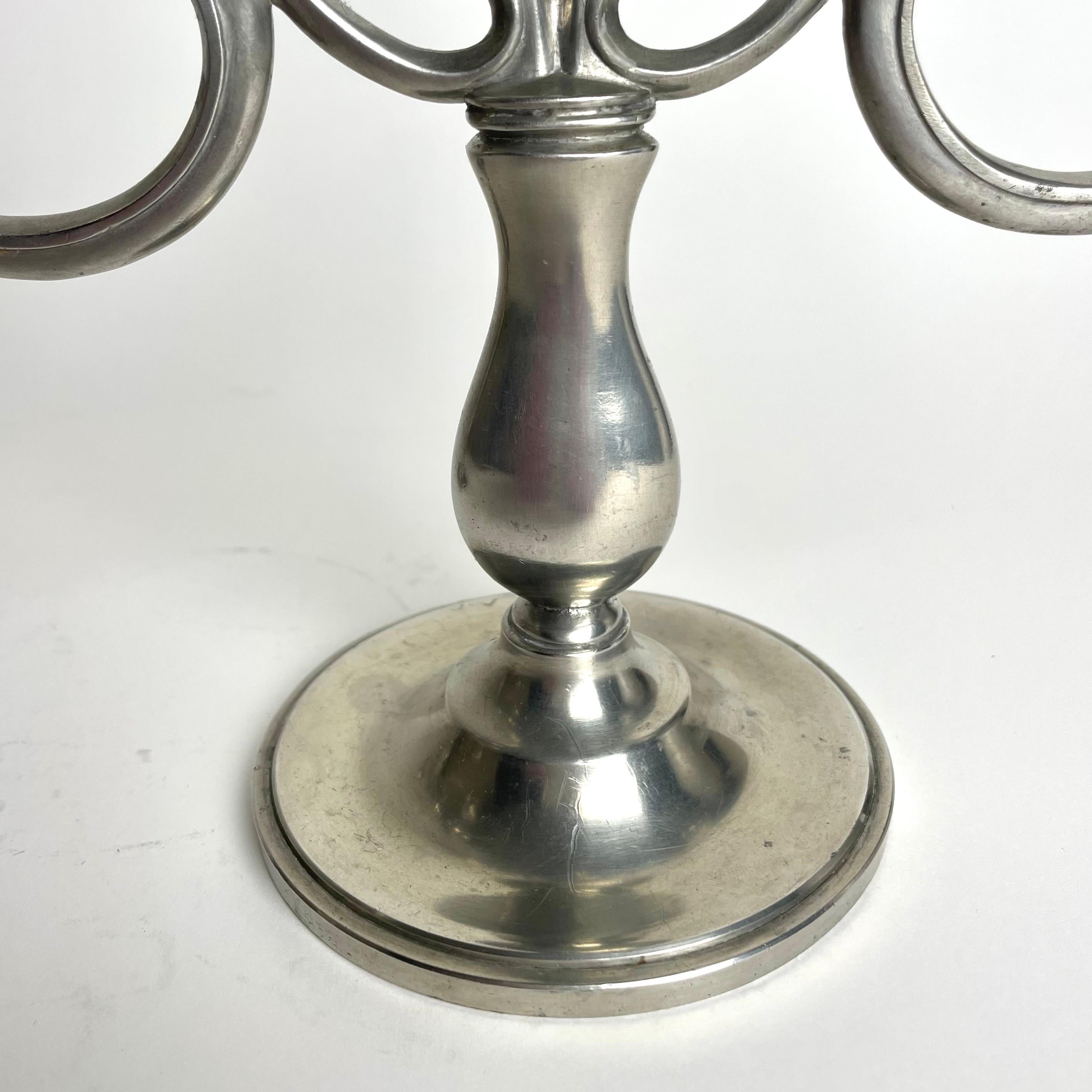 Pewter A pair of beautiful Candelabras i pewter from GAB. Swedish Grace from 1935