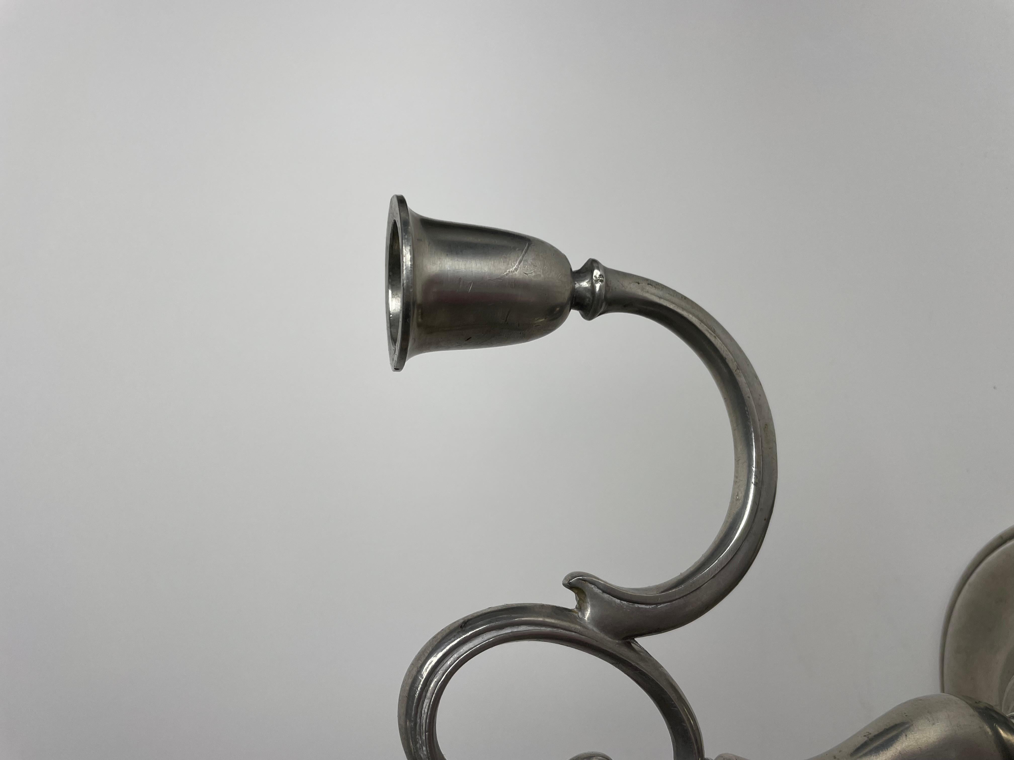A pair of beautiful Candelabras i pewter from GAB. Swedish Grace from 1935 2