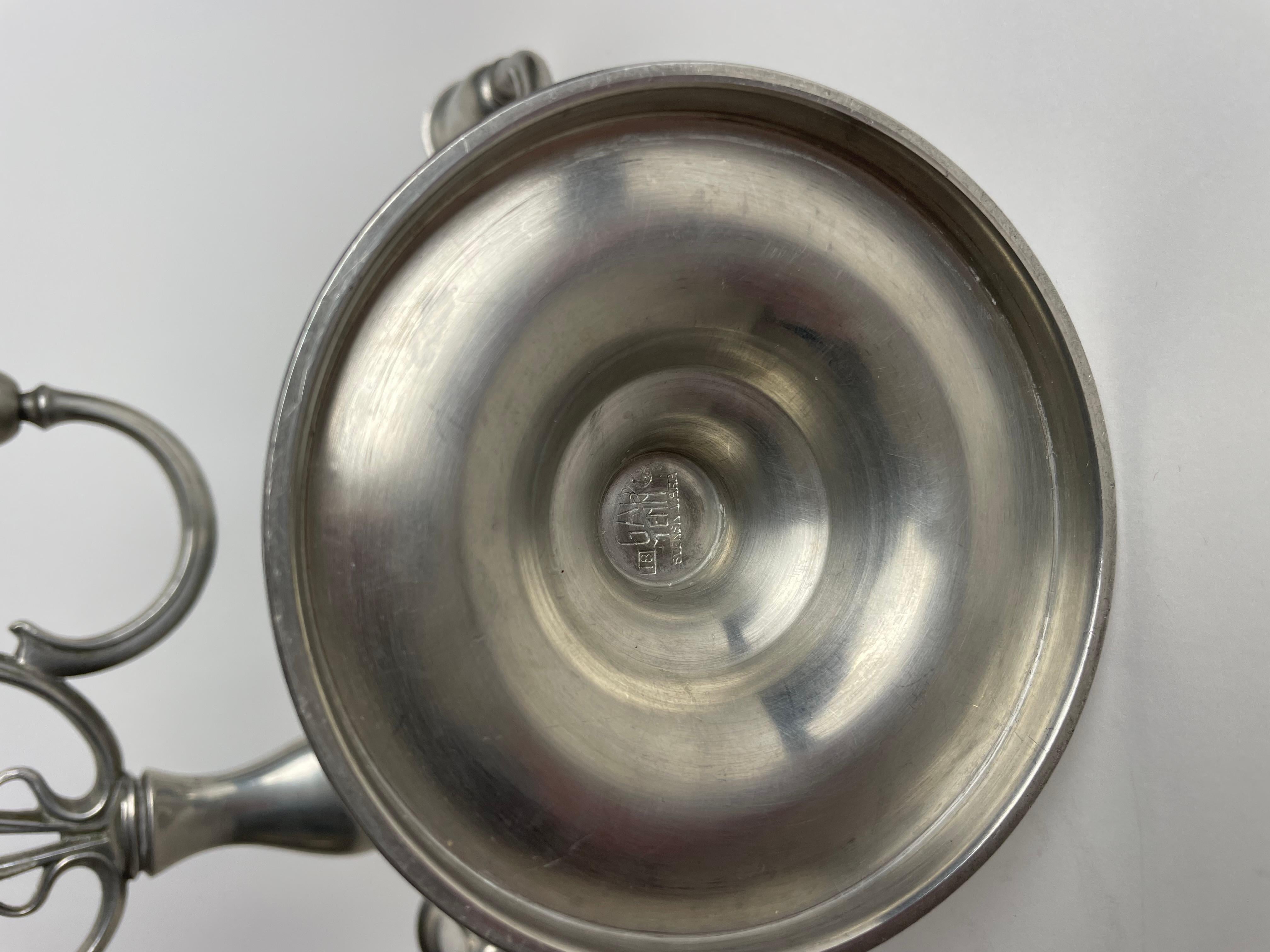 A pair of beautiful Candelabras i pewter from GAB. Swedish Grace from 1935 3