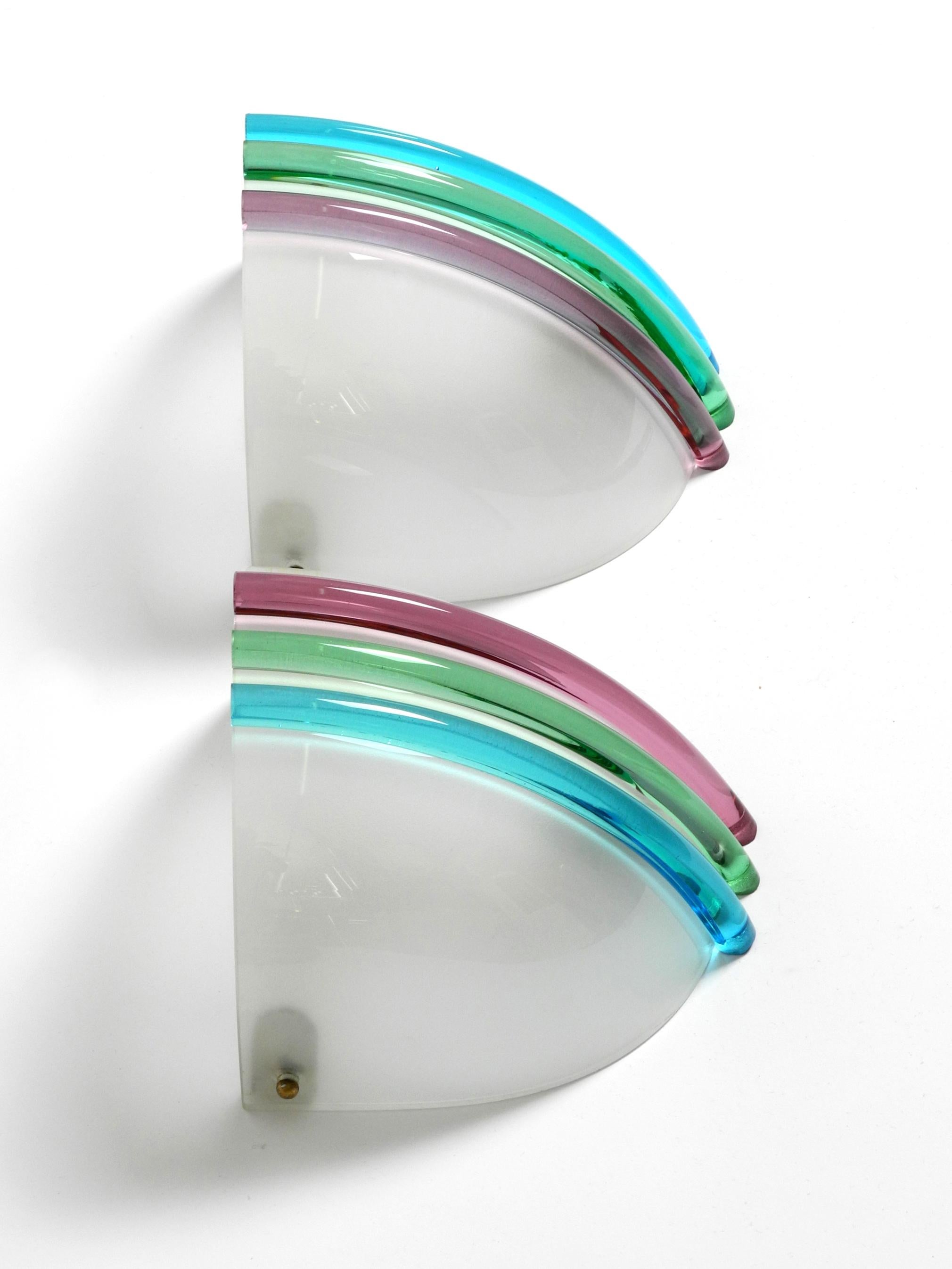Mid-Century Modern Pair of Beautiful Italian 1960s Murano Glass Sconces