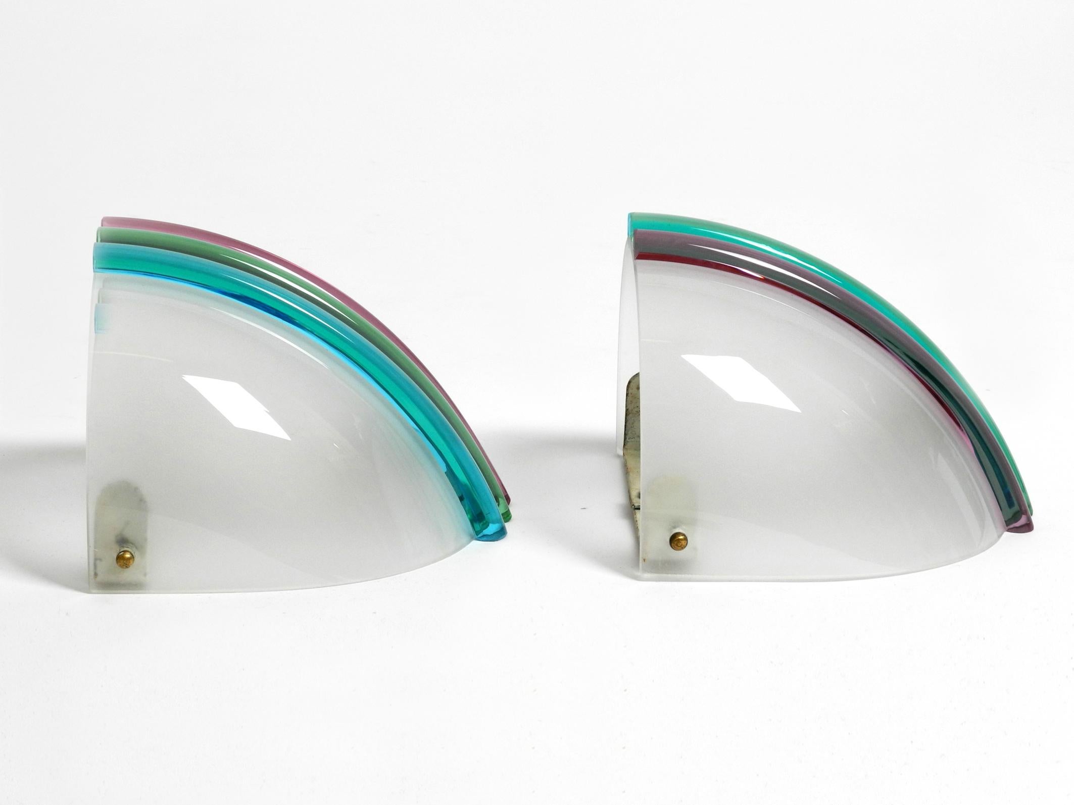 Mid-20th Century Pair of Beautiful Italian 1960s Murano Glass Sconces