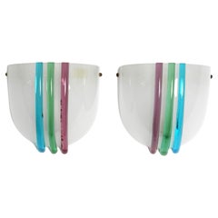 Pair of Beautiful Italian 1960s Murano Glass Sconces