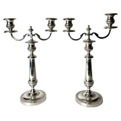 A pair of beautiful silver-plated Candelabras. Swedish Empire from the 1820s