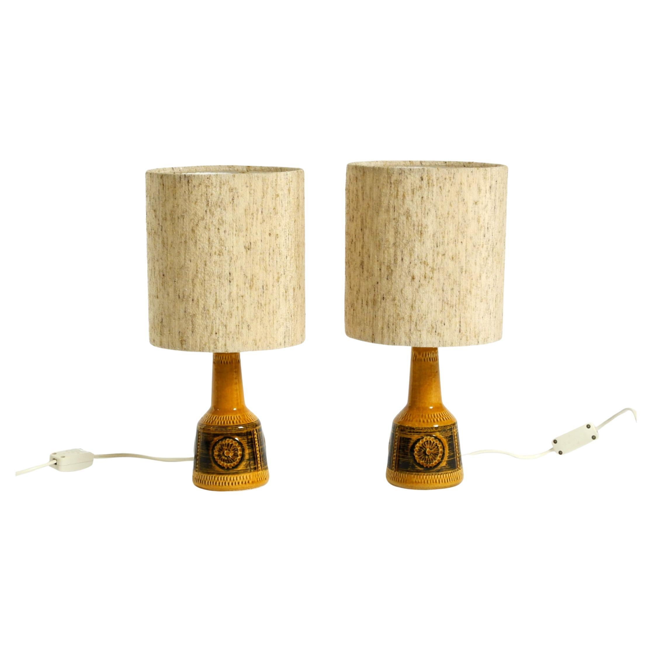Paire de magnifiques petites lampes de table en céramique de Cloos & Co, années 1960