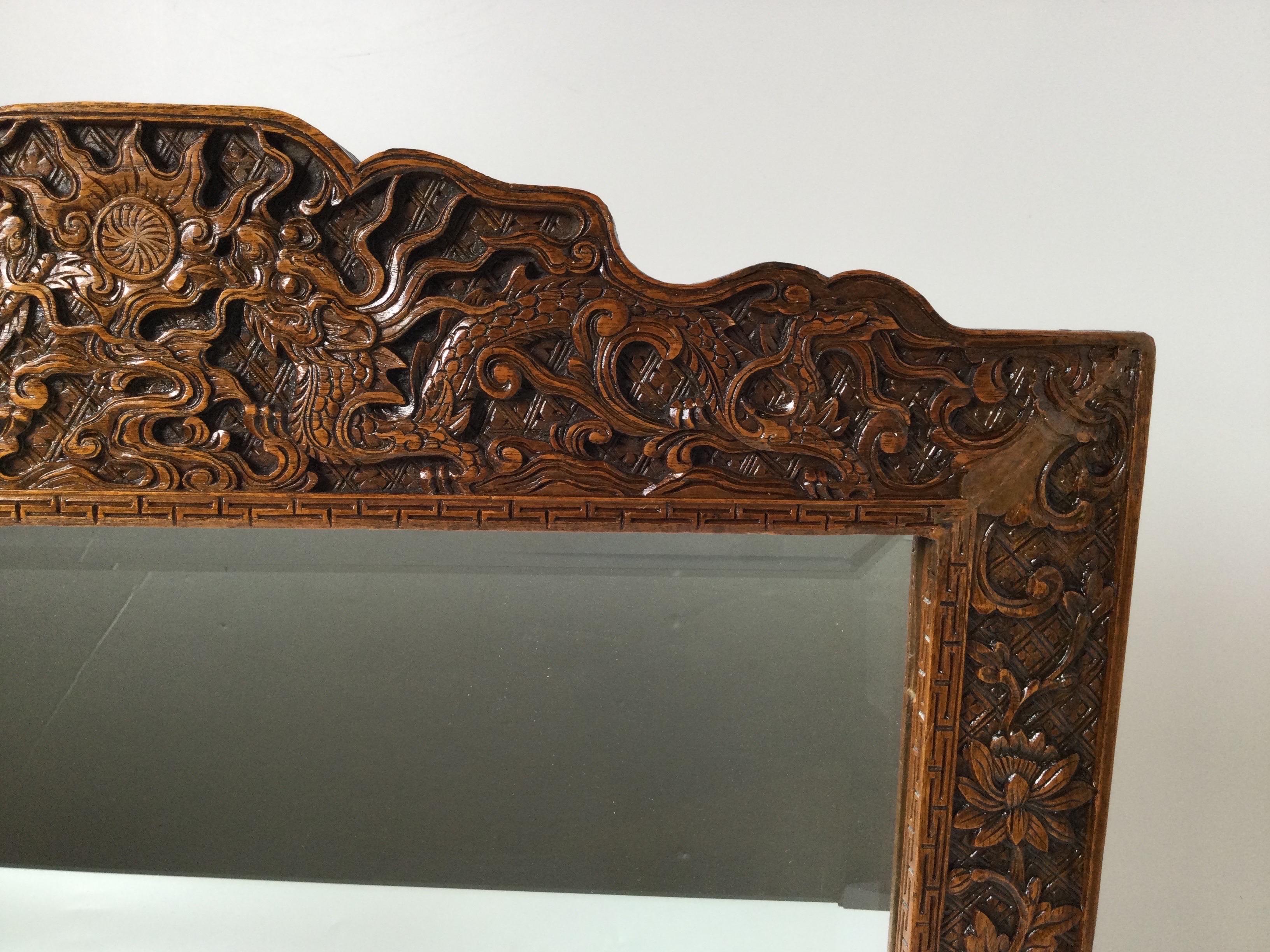 Pair of Beautifully Carved Asian Mirrors 7