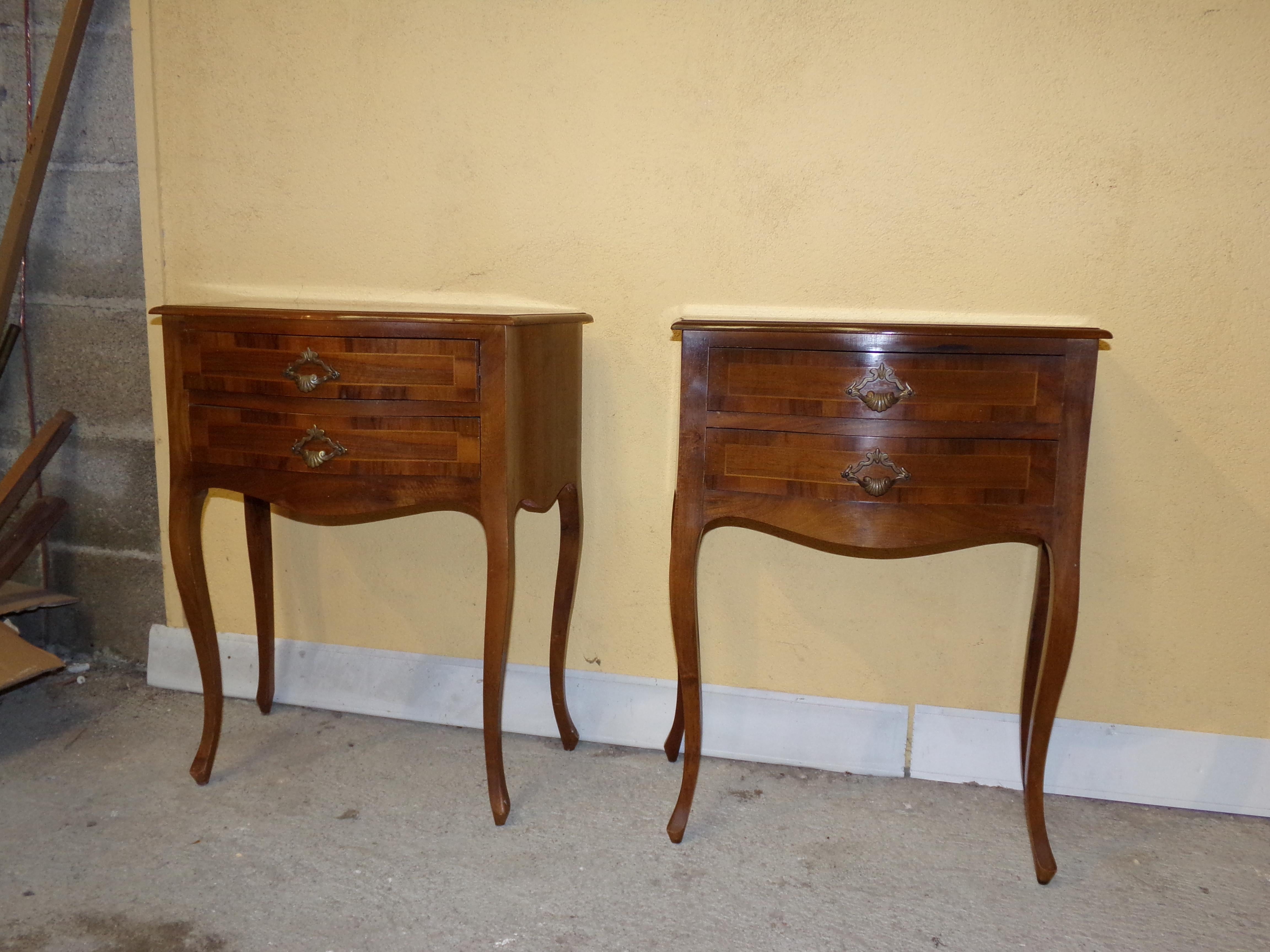 Pair of Bedside Cabinets Louis XV Style In Good Condition For Sale In London, GB