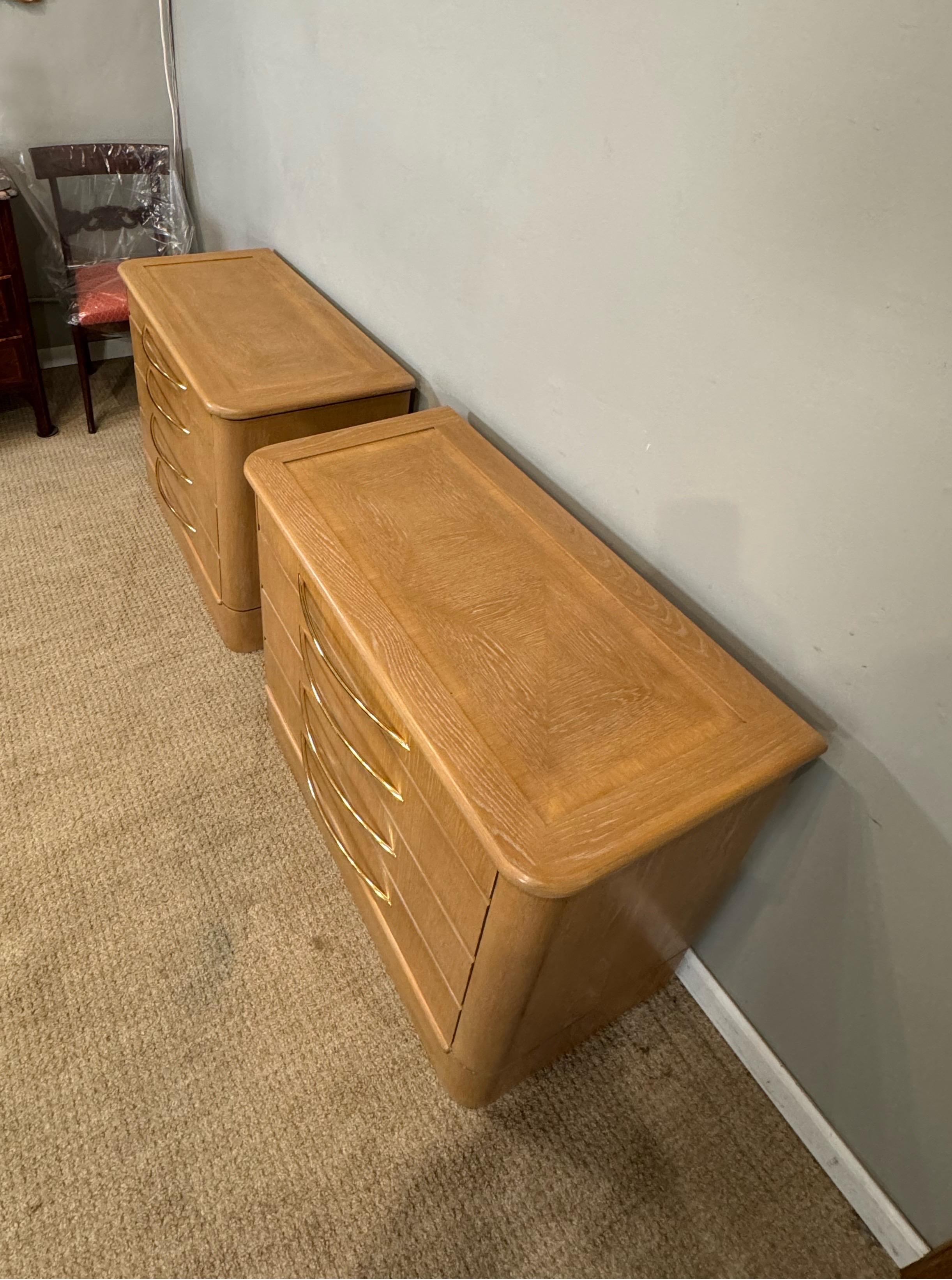 Cerused A Pair of Bedside Chests  For Sale