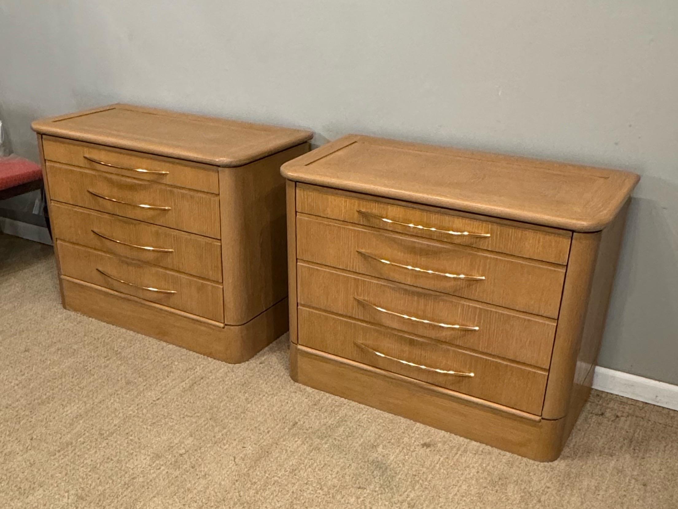 Brass A Pair of Bedside Chests  For Sale