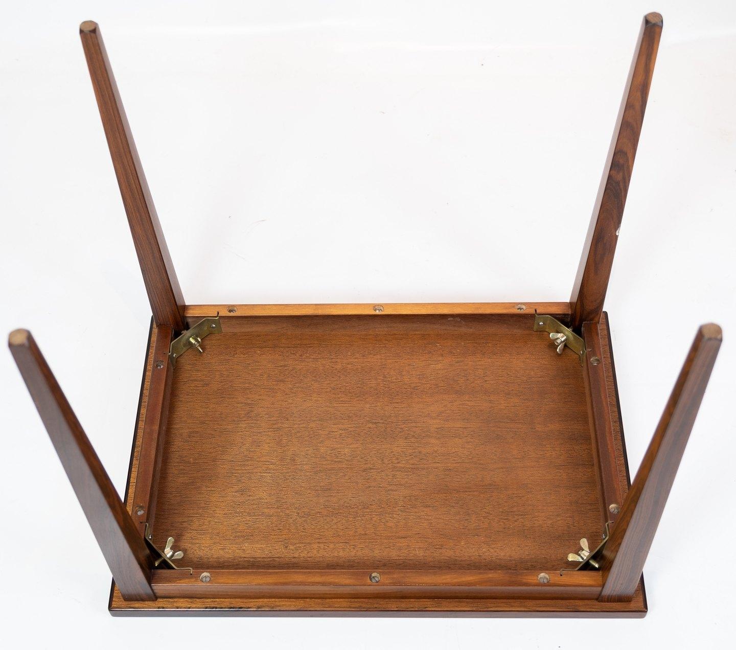 Mahogany Pair of Bedside Tables in mahogany with Brown Tiles of Danish Design, 1960s