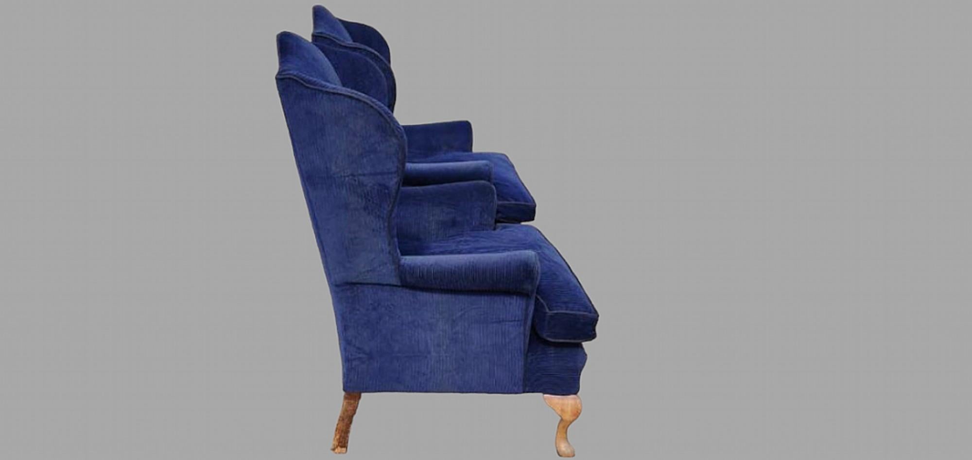 Mid-Century Modern Pair of Beech Wingback Armchairs For Sale