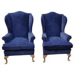 Pair of Beech Wingback Armchairs